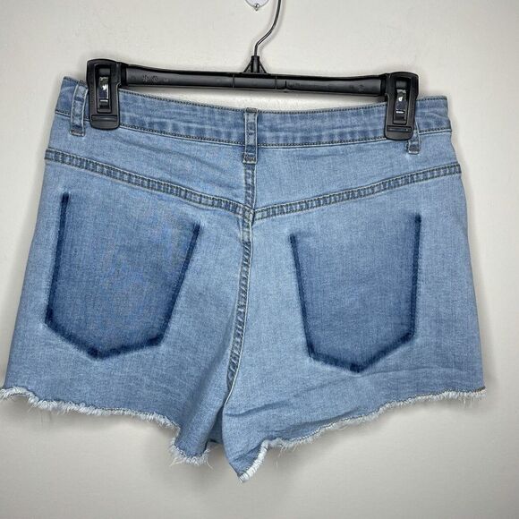SUPERDOWN Womens Blanka Cut-Off Denim Shorts EUC Button-Fly Ghost Pockets 28 - Picture 5 of 9